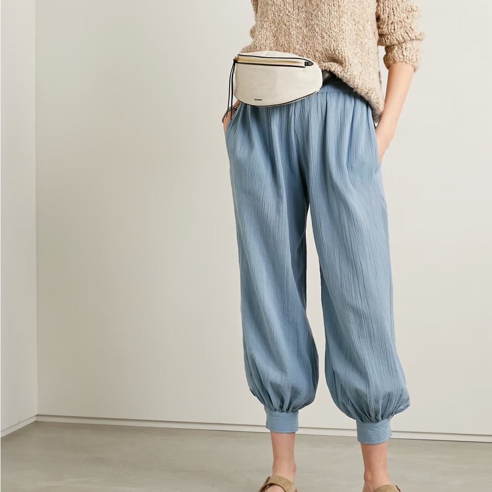 Suzie Kondi Touman cotton Gauze tapered pants light blue